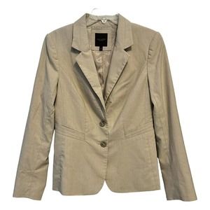 The Limited Women's Size 8 Stretch Cream Beige Blazer Jacket Lined 2 Button